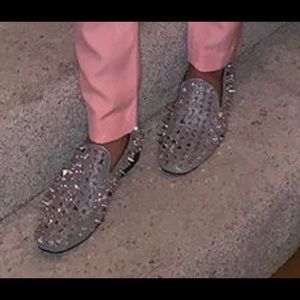Spiked Silver Loafers